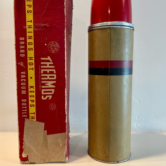 Vintage Thermos 340A Quart Cork Stopper And Original Box Norwich Conn USA. - Picture 2 of 16